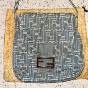 Fendi Denim Zucca Mamma Crossbody Bag